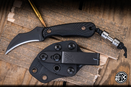 RMJ Tactical "Gym Rat" Fixed Blade Knife Black G10 2.4" Nitro-V Graphite Black Cerakote