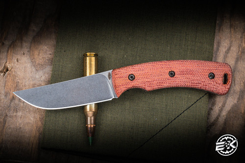 Three Rivers Manufacturing TRM TAGALONG Fixed Blade Knife Autumn Orange Micarta 2.4" MagnaCut Stonewash