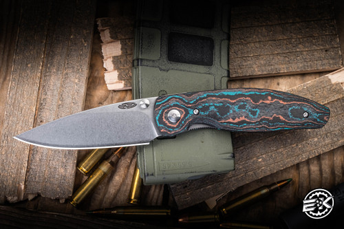 Three Rivers Manufacturing ATOM Folding Knife Shipwreck Camo Carbon 3.5" 20CV Drop Point Stonewash