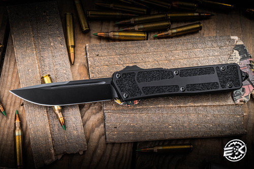 Preowned-Microtech Scarab II Gen III OTF Automatic Knife DLC Shadow 4" M390 Black 278-1DLCTSH