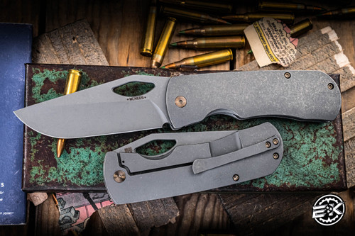McNees Knives Dixon Folding Knife Bronze Titanium 3.75"  MagnaCut Stonewash