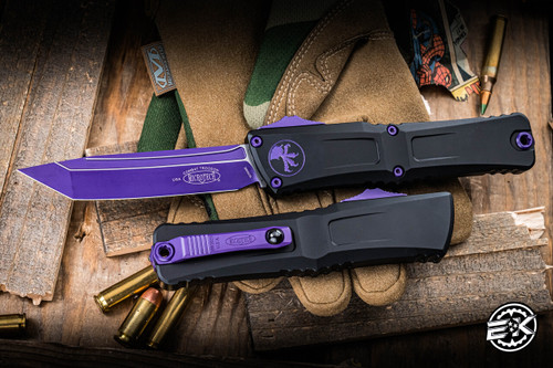 Microtech Combat Troodon Gen III OTF Automatic Knife Black x Purple 3.8" M390 Tanto Purple 1144-1PUSK