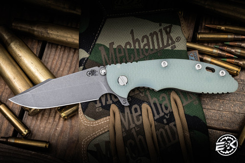 Rick Hinderer Knives XM-18 Folding Knife Translucent Green G10 3.5″ MagnaCut Harpoon Spanto Working Finish