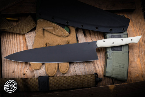 Toor Knives Myers Chef Kitchen Knife Ivory G10 9.5" MagnaCut Black