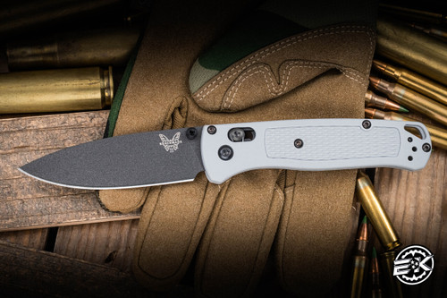 Preowned-Benchmade Bugout AXIS Folding Knife Storm Gray 3.24" S30V Cobalt Black 535BK-08