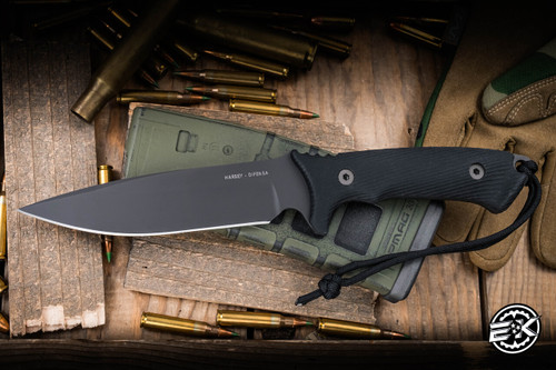 Spartan Blades Harsey Difensa Fixed Blade Knife Black Micarta 6.25" MagnaCut DLC