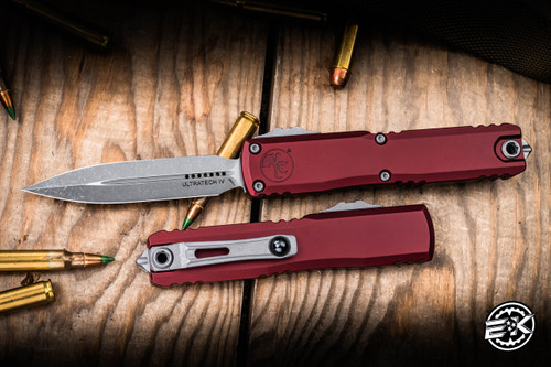 Microtech Ultratech Gen IV OTF Automatic Knife Merlot Red 3.5" M390 Apocalyptic Dagger 11224-10APMR