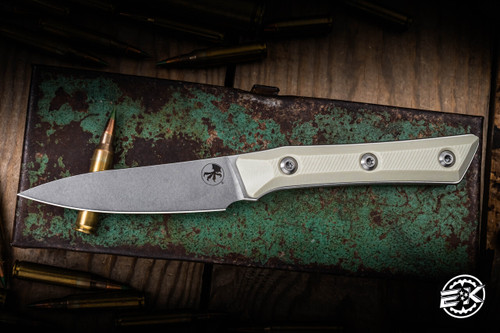 Microtech Paring Fixed Blade Knife Ivory G10 3.5" M390 Stonewash 3500-10IV