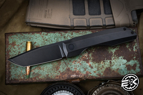 Vero Engineering Impulse Mini Folding Knife Blackwash Titanium 3.4" Tanto Blackwash