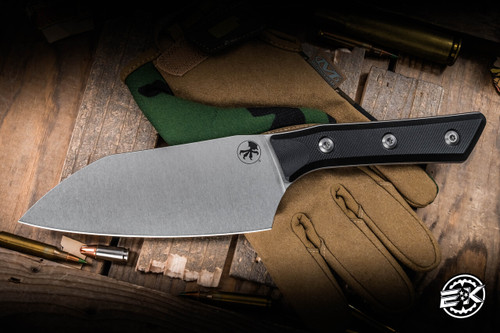 Microtech Santoku Kitchen Knife Black G10 6" M390 Stonewash 3200-10BK