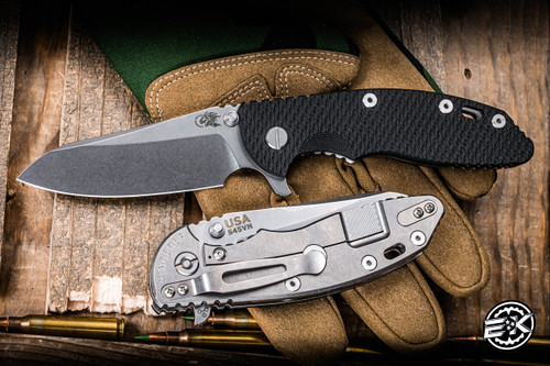 Rick Hinderer Knives XM-18 3.5" Folding Knife Black G10 Sheepsfoot Stonewash