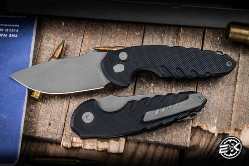 Blackside Customs Bad Idea Automatic Folding Knife Black Aluminum 3" MagnaCut Graymatter