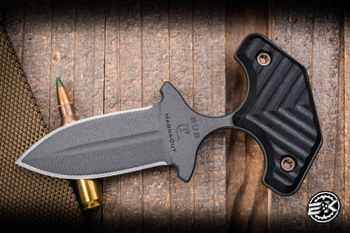 RMJ Tactical BUB Push Dagger Fixed Blade Black G10 2.5" MagnaCut Tungsten