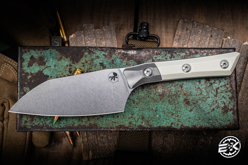 Microtech Santoku Kitchen Cutlery Knife Ivory G10 4.2" M390 Stonewash 3300B-10IV