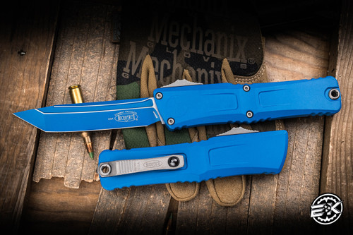 Microtech Combat Troodon Gen III OTF Automatic Knife Blue Cerakote 3.8" M390 Tanto Black 1144-1BL-C1Z13