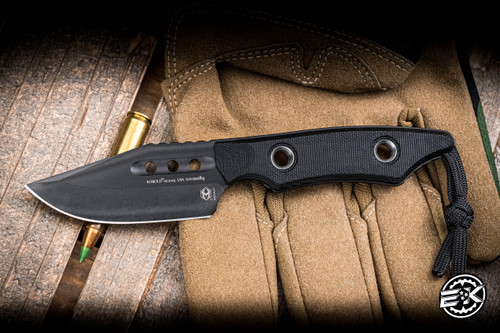 Heretic Knives Kobold Fixed Blade Knife Black G10 2.2" Bowie DLC H065-6A-BLK/G10