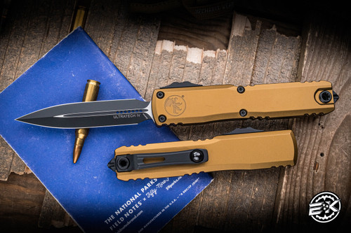 Microtech Ultratech Gen IV OTF Automatic Knife Tan 3.4" M390 Dagger 11224-1TA