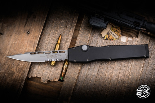 Preowned-Vintage 1998 Microtech Halo 2 OTF 4" 154CM Stonewash Serrated