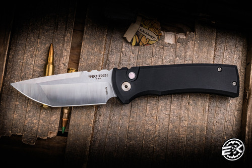 Preowned-Chaves Knives/ProTech  Automatic Folding Knife Aluminum 3.3" S35VN Tanto