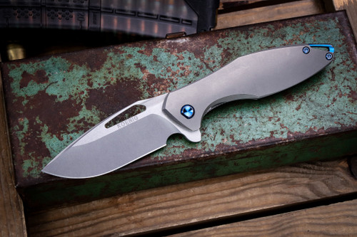 Preowned-Koenig Knives Mini Arius Titanium 3" M390 Burnished