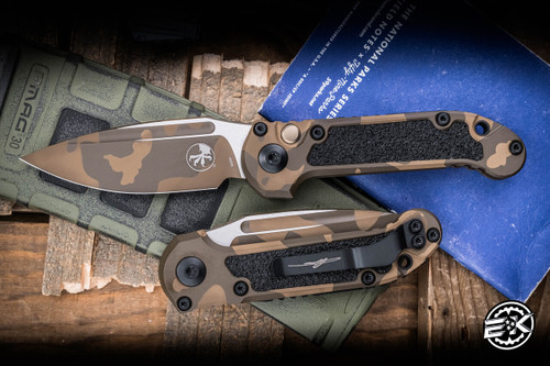 Microtech LUDT Gen III Automatic Folding Knife Badlands Camo 3.4" M390 Drop Point Black 1135-1BNCS-Z4