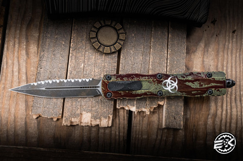 Microtech Dirac Delta OTF Automatic Knife Outbreak 3.75" M390 Dagger Serrated 227-3OBDS