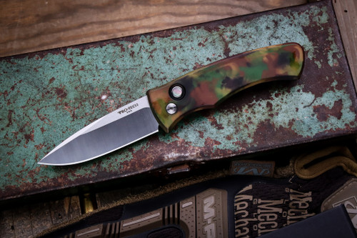 ProTech Duke 2 Automatic Folding Knife Woodland Camo Aluminum 2.65" MagnaCut Satin CCKSF25.DUKE.2