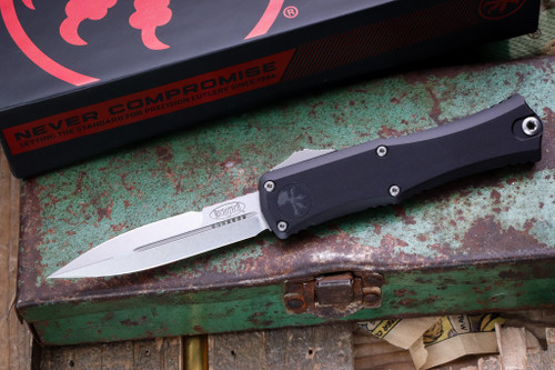 Preowned-Microtech Hera II Mini OTF Black 3" Bayonet Stonewash 1701M-10