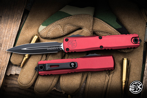 Microtech Ultratech Gen IV OTF Automatic Knife Merlot 3.5" M390 Dagger Black 11224-1MR