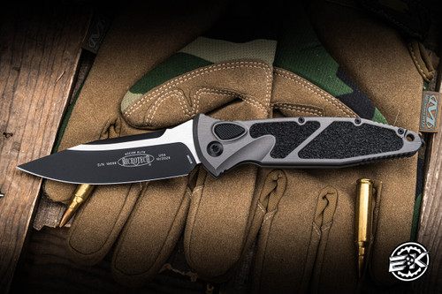Microtech Socom Elite Automatic Folding Knife Natural Clear 4" M390 Black 160A-1NC