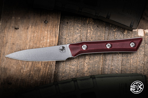 Microtech Paring Fixed Blade Knife Merlot G10 3.5" M390 Stonewash 3500-10MR
