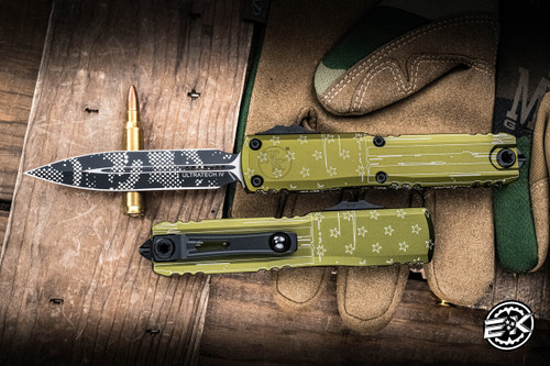 Microtech Ultratech Gen IV OTF Automatic Knife OD Green 3.5" M390 Dagger Black 11224-1OD