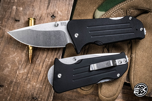 Medford 1881 Knife Works  Broadway Folding Knife Black G10 2.8" S45VN Tumbled Drop Point