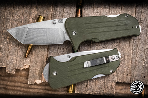 Medford 1881 Knife Works Broadway Folding Knife OD Green G10 2.85"  S45VN Tumbled Tanto