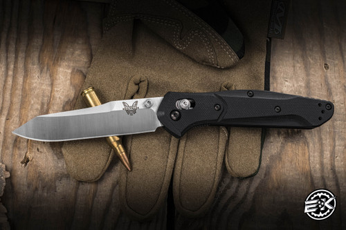 Preowned-Benchmade Osborne AXIS Folding Knife Black G10 3.4" S30V Stonewash Reverse Tanto 940-2