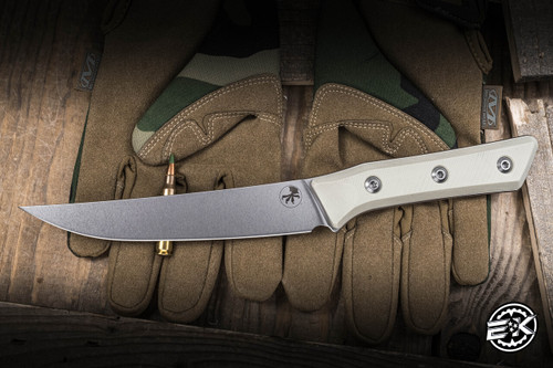Microtech Boning Kitchen Cutlery Knife Ivory G10 6" M390 Stonewash 3100-10IV