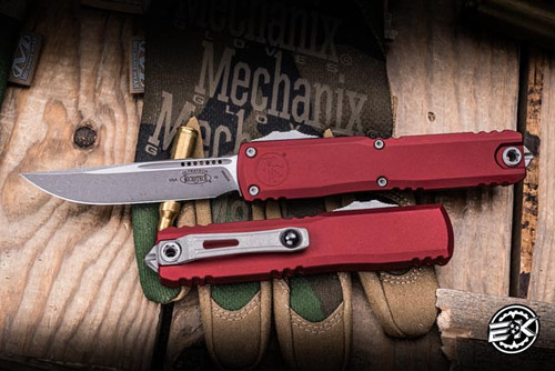 Microtech Ultratech Gen IV OTF Automatic Knife Merlot Aluminum 3.4" M390 Apocalyptic Stonewash 11214-10APMR