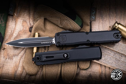 Microtech Ultratech Gen IV OTF Automatic Knife Black Tactical Aluminum 3.5" M390 Dagger Black 11224-1T
