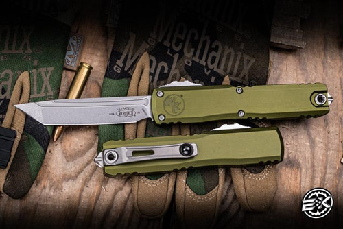 Microtech Ultratech Gen IV OTF Automatic Knife OD Green Aluminum 3.5" M390 Tanto Stonewash 11234-10OD