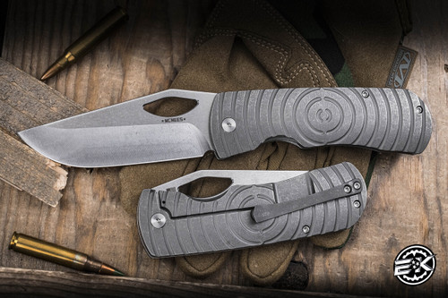 McNees Knives Dixon Folding Knife Shockwave Titanium 3.75" MagnaCut Satin-Stonewash