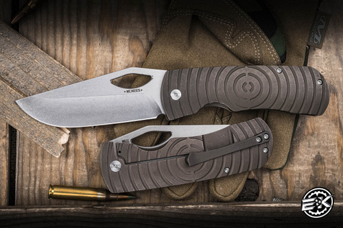 McNees Knives Dixon Folding Knife Shockwave Titanium 3.75" MagnaCut Stonewash Satin