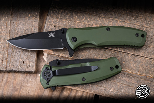 Skallywag Tactical Mini Jack Folding Knife OD Green Stainless Steel 2.5" Drop Point Black
