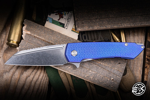 MachineWise Mojave Folding Knife Turtle Blurple Titanium 3.45" S90V Stonewash 828