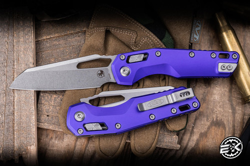 Microtech Standard Issue "MSI" Ram-LOK Manual Folding Knife Purple Aluminum 3.75" Stonewash 210-10PU