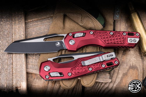 Microtech MSI Ram-LOK Manual Folder Merlot Frag Aluminum 3.75" Black 210-1FRMR