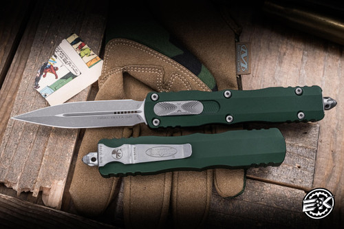 Microtech Dirac Delta OTF Automatic Knife Emerald Green Aluminum 3.8" M390 Dagger Apocalyptic 227-10APEG
