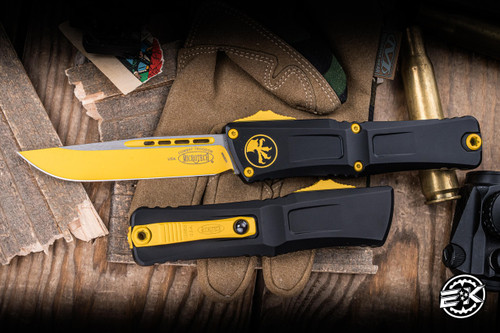 Microtech Combat Troodon Gen III OTF Automatic Knife 4" M390 Yellow Drop Point 1143-1CYSK