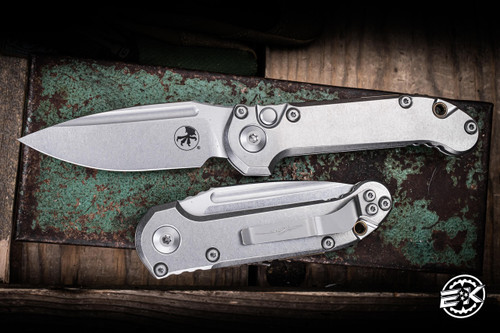 Microtech Marfione Select LUDT Gen III Automatic Folding Knife Slab Side Titanium Bronze Accents 3.4" M390 Clip Point Stonewash 1135-10MS7