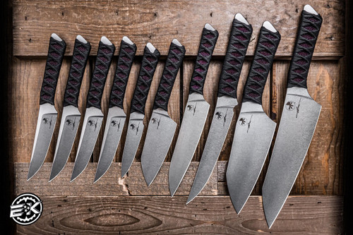 Microtech/Bastinelli Kitchen Knife 10 Piece Set Custom Stingray Black M390 Stonewash