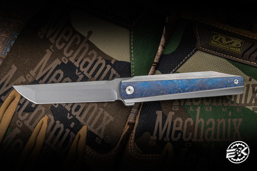 Preowned-Tuya D Rocket Designs Titanium Crystallized Folding Knife Crystallized 3.25" M390 Stonewash